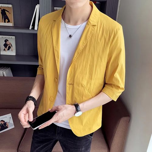 Yellow summer blazer top