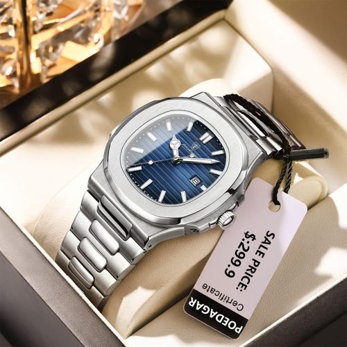 POEDAGAR Original Durable Chain Wristwatch for Men