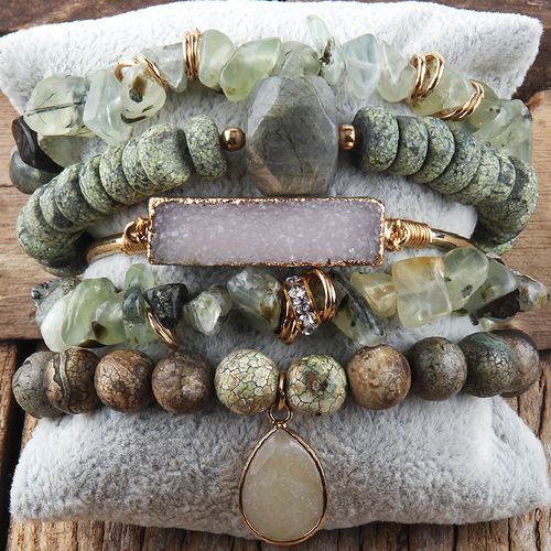 Fashion RH Fashion Designer Beaded Let Sets Stone 5pc Stack Lets