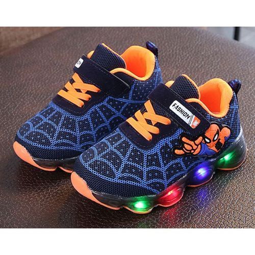 Fashion Boys Mesh Light Sports Shoes Breathable Spiderman LED Shoes Blue Jumia Nigeria