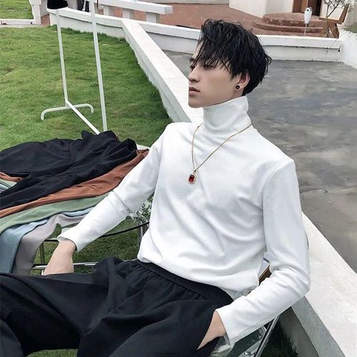 Mens Fashion Punk Gothic Long Sleeve Oversize Shirt Youth