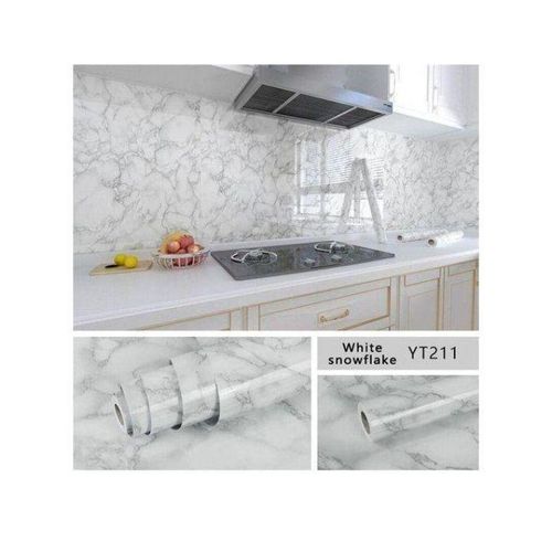 Generic Waterproof marble stickers white