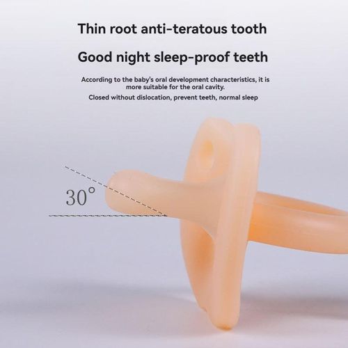 Generic Baby Silicone Pacifier Soothing & Sleep-Aid Pacifier  Food-Grade Silicone Teether (Round Square) - image 3