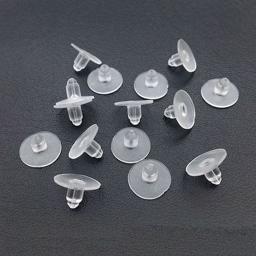 50 HypoAllergenic Bullet Clutch Earring Backs with clear COMFORT