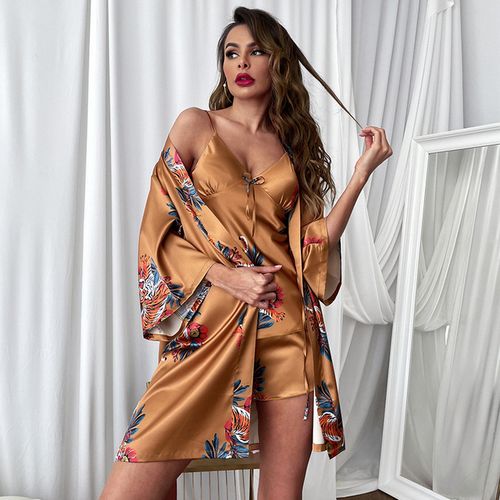 Buy Sexy sling pajamas set women satin pajamas sexy pajamas one