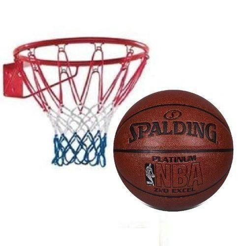 Generic WALL HANGING BASKETBALL HOOP RIM NET & BASKETBALL