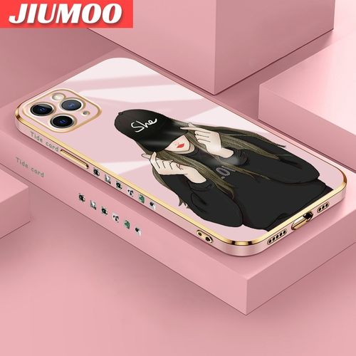 JIUMOO IPhone 11 Pro Max Case Girl Luxury Plating Cases Back Cover