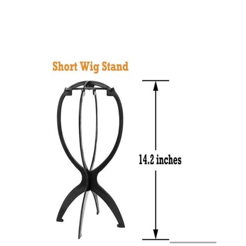 Premium Portable Folding Plastic Wig Stand Holder Dryer - Black (Pack of 2) - image 4