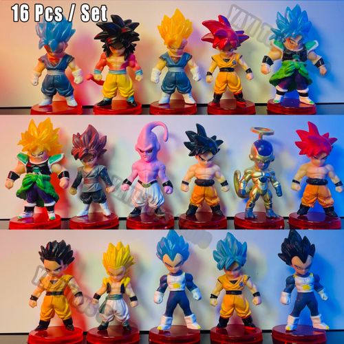 6Pcs/Set 9,5cm Dragon Ball Z Anime Figura Filho Goku Vegeta