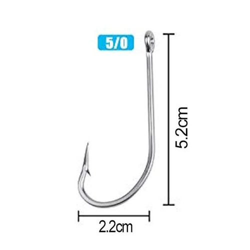 Generic 200pcs Fishing Hooks Saltwater O'shaughnessy Forged Fish Hooks  Stainless Steel Long Straight Shank J Hooks Fishing 1/0-10/0