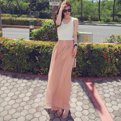 Fashion (Pink 1)New Autumn Women Chiffon Pants Wide Leg Pants High