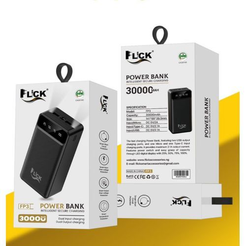 product_image_name-Generic-Mobile Power Bank 30000+ Mah Fast Power Bank 3-Port Charger With USB-C .-1