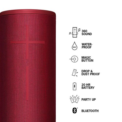 UE Mega Boom 3 Portable Bluetooth Wireless Speaker - Sunset Red - image 3