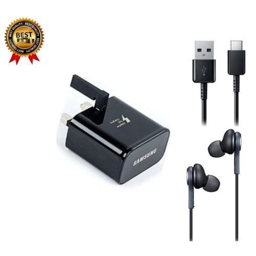 product_image_name-Samsung-Fast Charger + FREE Black Earpiece And Charger Cord Cable For Samsung Galaxy A10E A50 A20 Note 10 S20 Plus Ultra 5G A51 A71,LG G7 G8 V40 V50 G9 V60 Thinq,G6,V30 V20,3A USB Type C Data Cable,-1