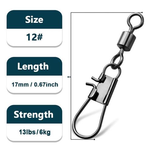 Generic Fishing Pin Connector Barrel Swivels With Interlock Snap