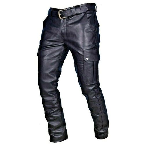 Fashion Motocycle Long Leather Loose Street Style Steampunk Trousers ...