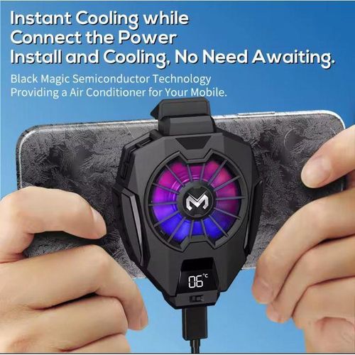product_image_name-Generic-Phone Cooler With Phone Temperature Display & RGB Light- Mobile Phone Cooling Fan For All Mobile Phone Device.-1