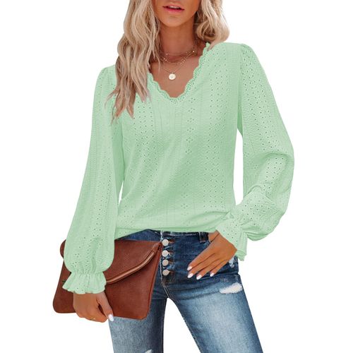 Green dressy blouse best sale