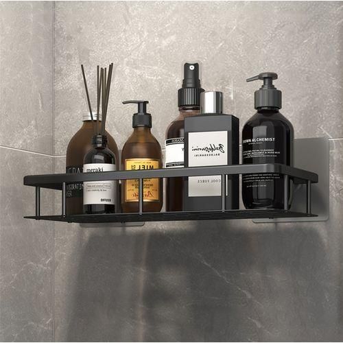 Generic Bathroom Storage Rack, Single Layer Toiletries Storage Rack - Black