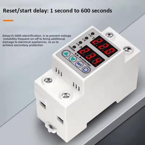 JORDY ELE 63A 220V Display DIN Rail Adjustable Over and Under Voltage Protection Device Protector Relay Over Current Protection(1-40A) - image 4
