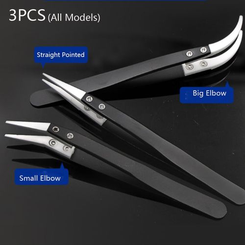 precision ceramic tweezers anti-static stainless steel