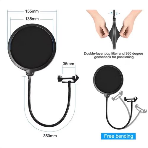 Generic Double-Layer Sound Filter for Microphone Recording - Ideal for Professional Microphone Additions, Featuring Outstanding Flexibility And a Windproof Mesh Cover. - image 3