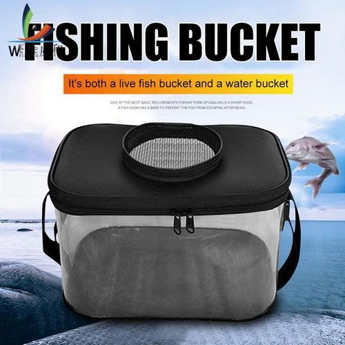 Generic Fish Box Container Portable Foldable Fish Bucket Accessories For  Fishermen Transparent Skylight Breathable Fish Bucket