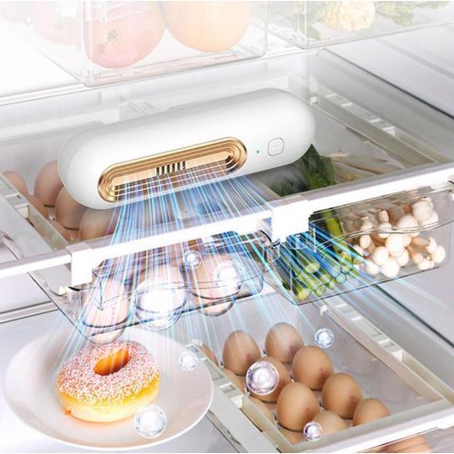 product_image_name-Generic-Ozone Deodorizer, Mini Portable Refrigerator Deodorizer, Air Purifier, Odor Eliminator, Refrigerator Cleaner, Freshener, Fruit and Vegetable Preservation, Rechargeable - Gold-1