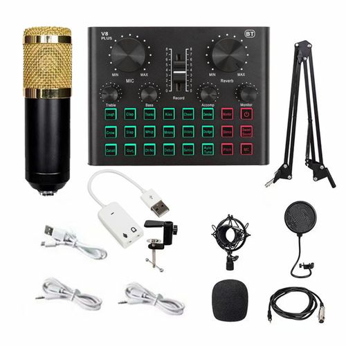 Generic V8 Plus Live Sound Card & BM800 Condenser Microphone Set ...