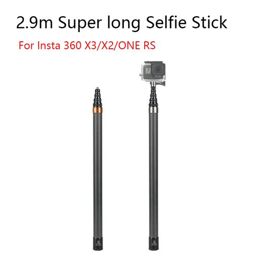 2.9m Super Long Carbon Fiber Invisible Selfie Stick For X3 / Action 3 / 11  Camera Selfie Stick