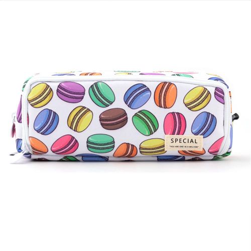 Large Pencil Case Big Capacity 3 Compartments Canvas Pencil Pouch