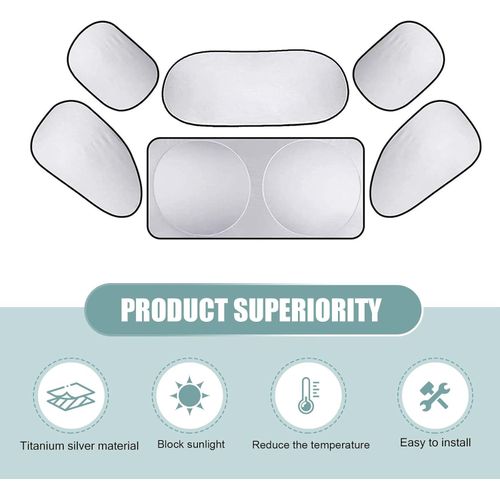 Generic 6 PCS Car Windshield Sun Shade, Windshield Protector, Automobile Protective Kit(Silver) - image 4