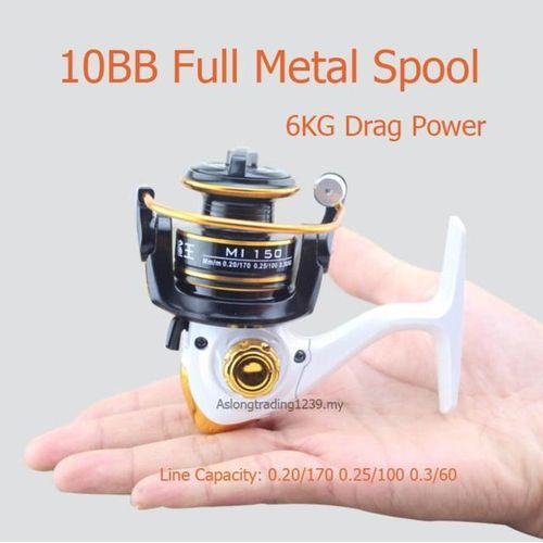 Generic Full Metal Spool Mini Reel Mi 150 500 Series Spinning Reels Palm  Size Reel Wheel Lure Bass Trout Outdoor Ice Fishing Sea Ro