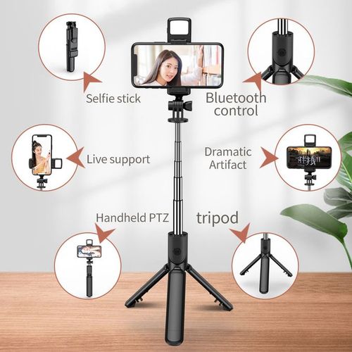 Wireless Selfie Stick Tripod Bluetooth Selfie Stick Extendable Selfie Stick  with Wireless Remote-White 