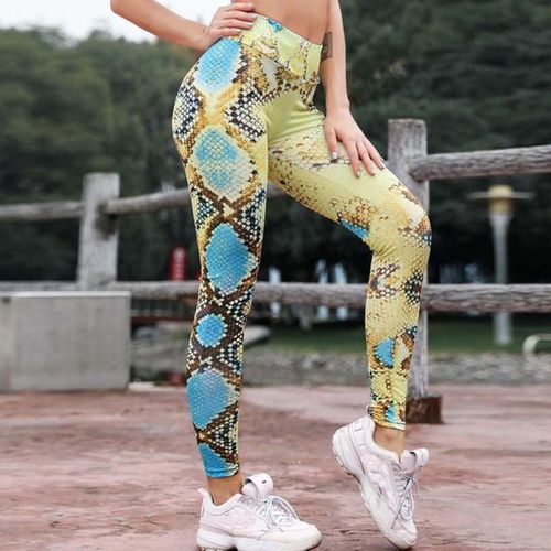 Generic Seamless Tie Dye Gym Pants Snake Print Leggings High Waist Tummy  Control Push Up Yoga Tights Elastic Sports Leggings For Women