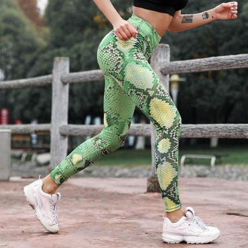 Sexy Snake Skin Print Sports Fitness Yoga Pants High Waist - Temu