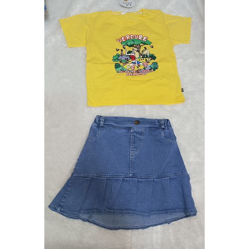 Fashion QUALITY YELLOW TOP AND BLUE JEANS SKIRT Jumia Nigeria