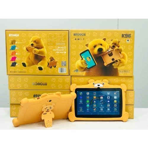 product_image_name-Atouch-Kids Learning Tablet Atouch K96 3GB 32GB Android Kids Learning Eduacational Tablet, Zoom Enable. Light Brown Pouch-1