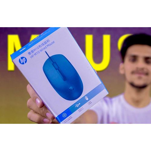 Hp M10 Wired USB Optical Ergonomic Mouse with 3 Buttons and 1000DPI