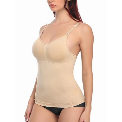 Women's Shapewear Cami With Built-In Bra, Tummy Control Compression Vest  Top Slimming Tank Top
