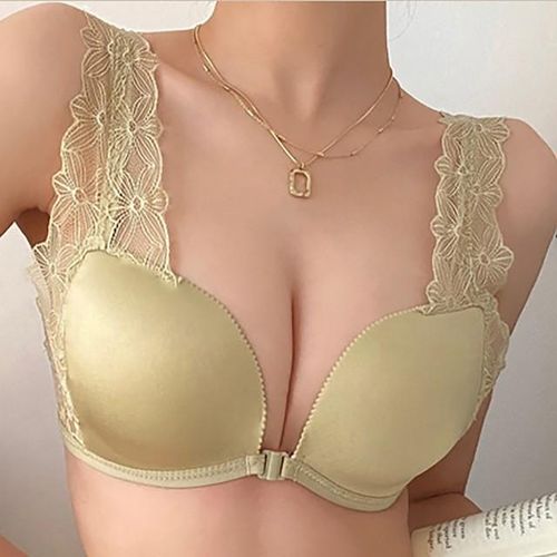 Generic Women's Bra Front Open Cup Gathered Breathable Comfortable