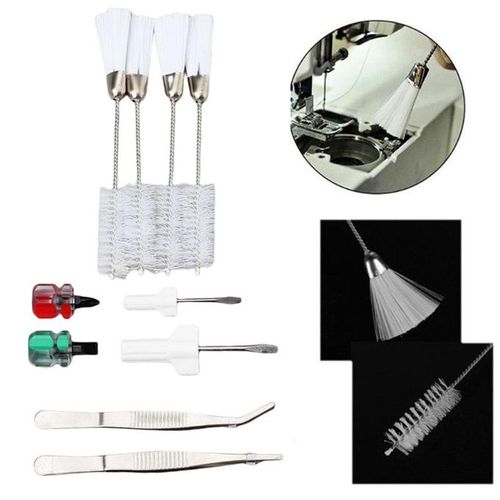 Sewing Machine Cleaning Kit Cleaning Brush Serger Maintenance Cross Head  Overlock Tweezer Repair Machine Portable Repair Kit