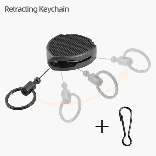 Fashion Self Retractable ID Badge Key Holder Reel Carabiner Outdoor Police  Style Chain Keychain Holds Multiple Tools And NFC Tag 2PCS A02