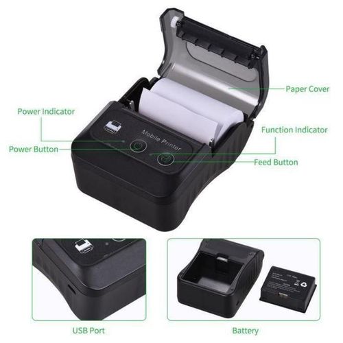 Generic Portable Bluetooth Thermal Receipt Printer- 58mm Wireless Mini POS Printer  For Android, iOS & Window - image 2