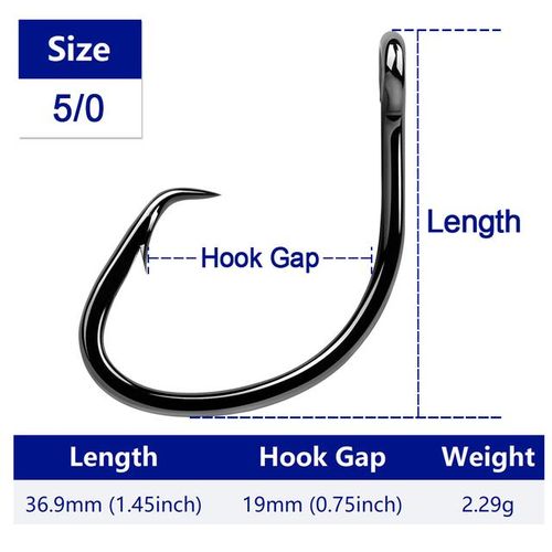 Generic Fishtrip Circle Hooks Offset Heavy Duty Saltwater Hook