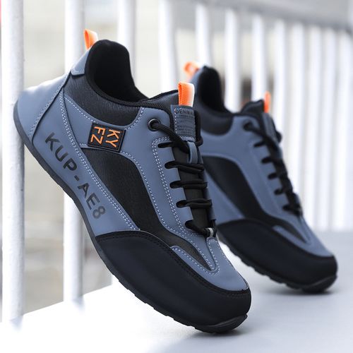 product_image_name-Fashion-Men's Casual Waterproof Sneakers PU Leather Shoes - Blue-1
