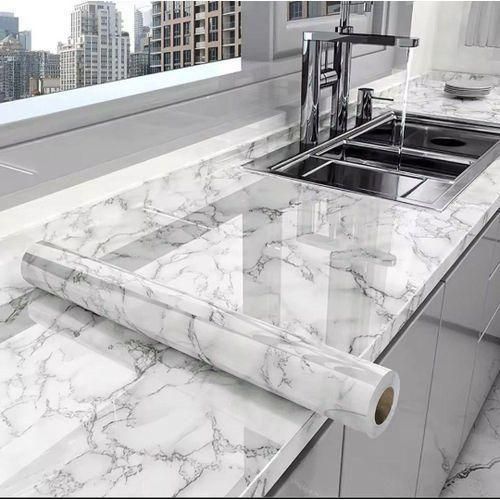 Generic Waterproof Marble Stickers - White - image 2