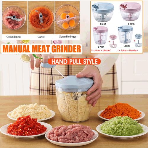 Manual Food Chopper for Vegetable Fruits Nuts Onions Hand Pull Mincer  Blender