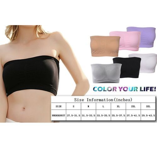 Fashion 3PCS Double Layers Plus Size Strapless Bra Bandeau Tube