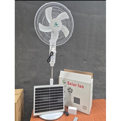 Generic Solar Rechargeable Fan With Remote ,adapter for ac charging And Solar Panel - image 2